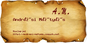 Andrási Mátyás névjegykártya