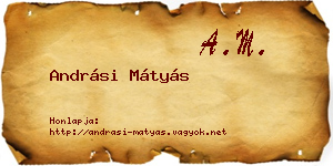 Andrási Mátyás névjegykártya