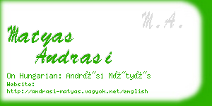 matyas andrasi business card